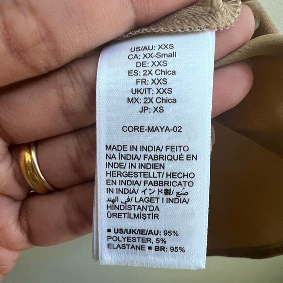 NWT The Drop Women's Maya Silky Midi Slip Skirt in champagne/gold XXS - Picture 4 of 6